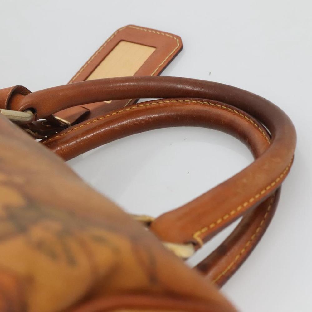 PRIMA CLASSE Hand Bag Leather PVC Brown Gold Auth gh134 - Picture 8 of 16